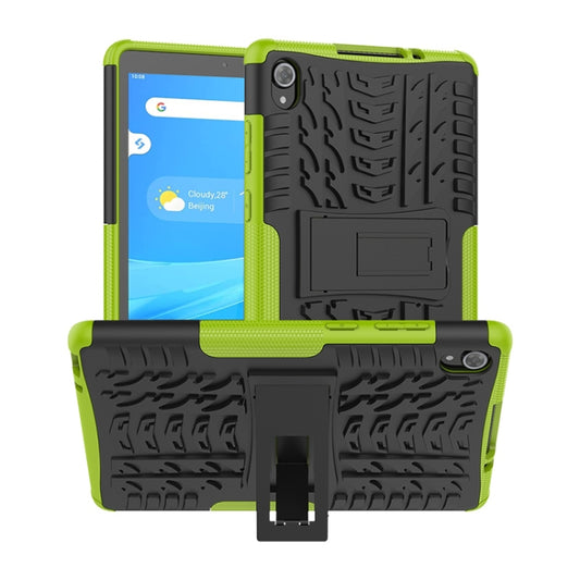 For Lenovo Tab M8 (2020) TB-8705F 8.0 inch Tire Texture Shockproof TPU+PC Protective Case with Holder(Green) - Lenovo by buy2fix | Online Shopping UK | buy2fix