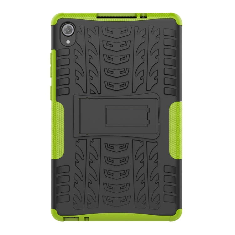 For Lenovo Tab M8 (2020) TB-8705F 8.0 inch Tire Texture Shockproof TPU+PC Protective Case with Holder(Green) - Lenovo by buy2fix | Online Shopping UK | buy2fix