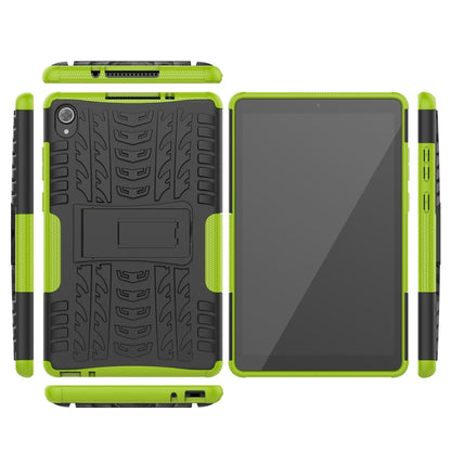 For Lenovo Tab M8 (2020) TB-8705F 8.0 inch Tire Texture Shockproof TPU+PC Protective Case with Holder(Green) - Lenovo by buy2fix | Online Shopping UK | buy2fix