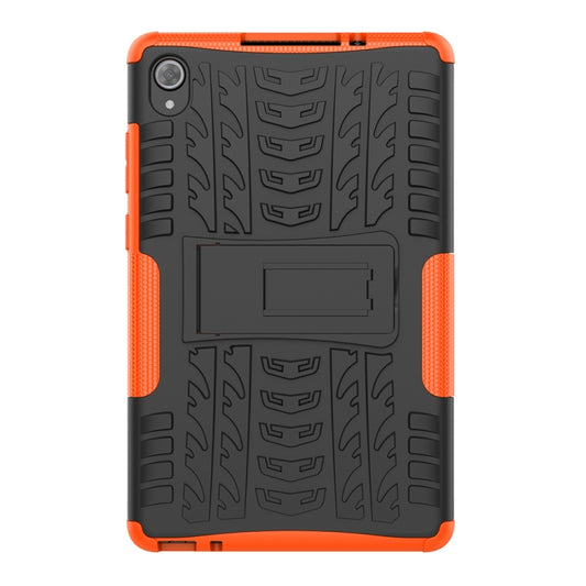 For Lenovo Tab M8 (2020) TB-8705F 8.0 inch Tire Texture Shockproof TPU+PC Protective Case with Holder(Orange) - Lenovo by buy2fix | Online Shopping UK | buy2fix