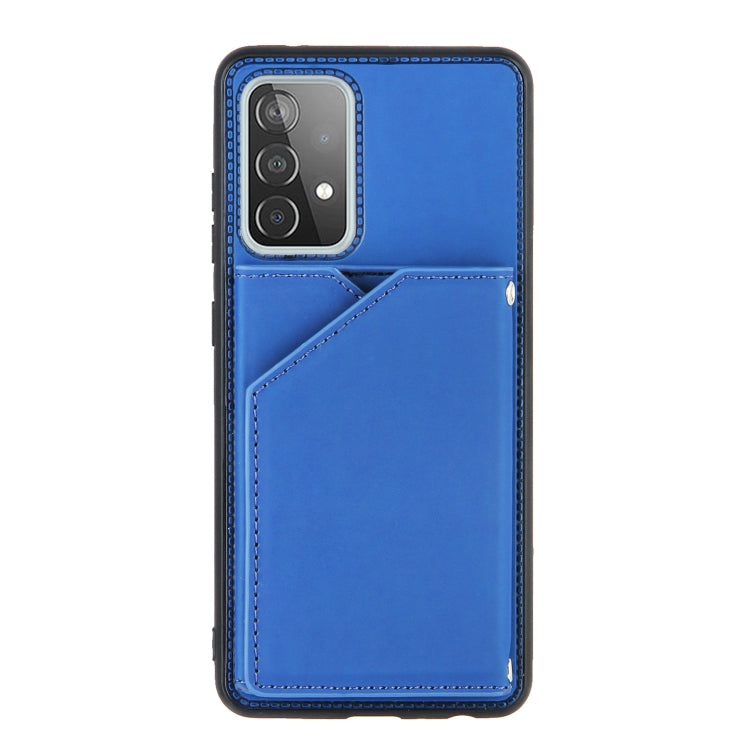 For Samsung Galaxy A52 5G / 4G Skin Feel PU + TPU + PC Back Cover Shockproof Case with Card Slots & Holder & Photo Frame(Royal Blue) by buy2fix