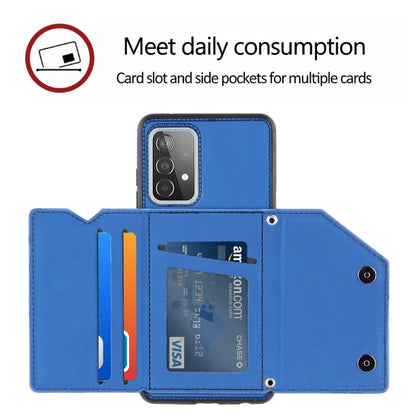 For Samsung Galaxy A52 5G / 4G Skin Feel PU + TPU + PC Back Cover Shockproof Case with Card Slots & Holder & Photo Frame(Royal Blue) by buy2fix
