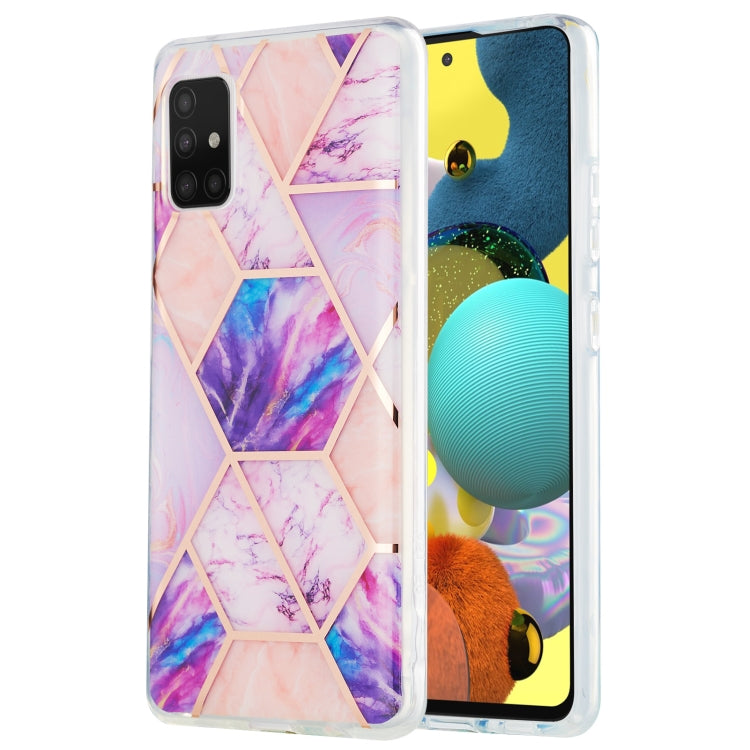 For Samsung Galaxy A51 5G 3D Electroplating Marble Pattern TPU Protective Case(Light Purple) by buy2fix