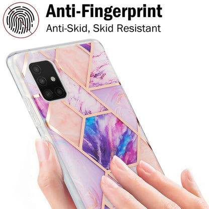 For Samsung Galaxy A51 5G 3D Electroplating Marble Pattern TPU Protective Case(Light Purple) by buy2fix