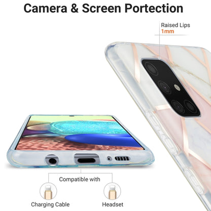 For Samsung Galaxy A71 5G 3D Electroplating Marble Pattern TPU Protective Case(Pink White) by buy2fix