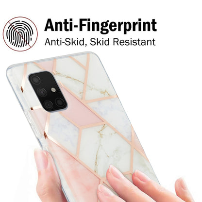 For Samsung Galaxy A71 5G 3D Electroplating Marble Pattern TPU Protective Case(Pink White) by buy2fix