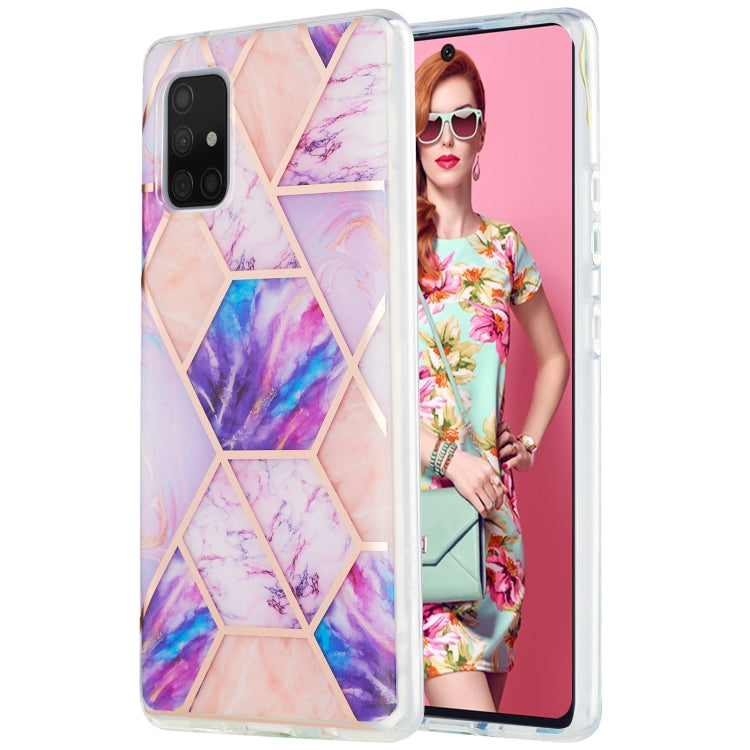 For Samsung Galaxy A71 5G 3D Electroplating Marble Pattern TPU Protective Case(Light Purple) by buy2fix