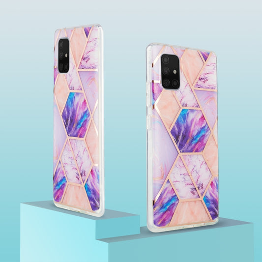 For Samsung Galaxy A71 5G 3D Electroplating Marble Pattern TPU Protective Case(Light Purple) by buy2fix