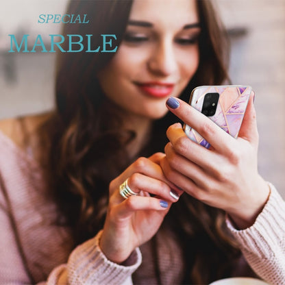 For Samsung Galaxy A71 5G 3D Electroplating Marble Pattern TPU Protective Case(Light Purple) by buy2fix