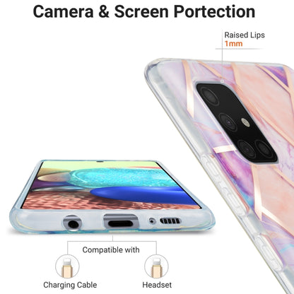 For Samsung Galaxy A71 5G 3D Electroplating Marble Pattern TPU Protective Case(Light Purple) by buy2fix