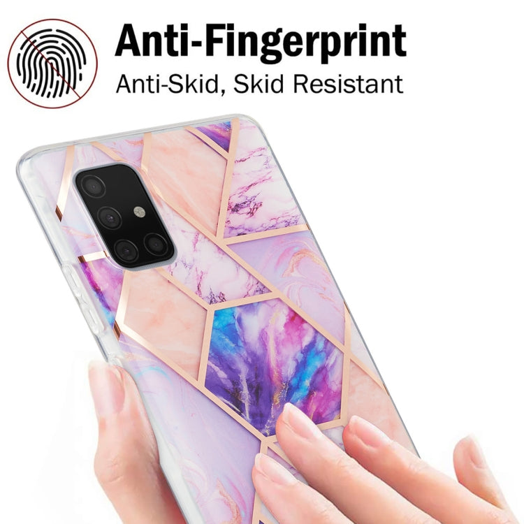 For Samsung Galaxy A71 5G 3D Electroplating Marble Pattern TPU Protective Case(Light Purple) by buy2fix