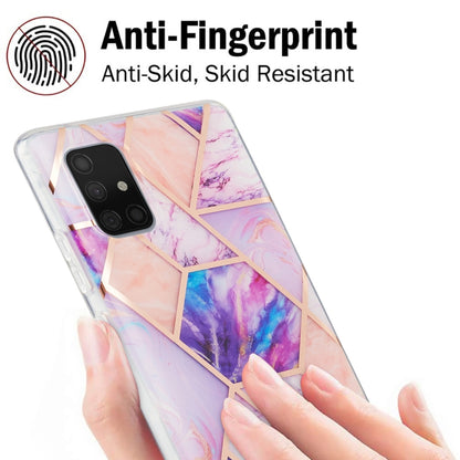 For Samsung Galaxy A71 5G 3D Electroplating Marble Pattern TPU Protective Case(Light Purple) by buy2fix