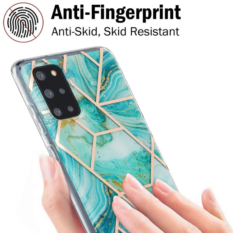 For Samsung Galaxy S20 Plus 3D Electroplating Marble Pattern TPU Protective Case(Blue) by buy2fix