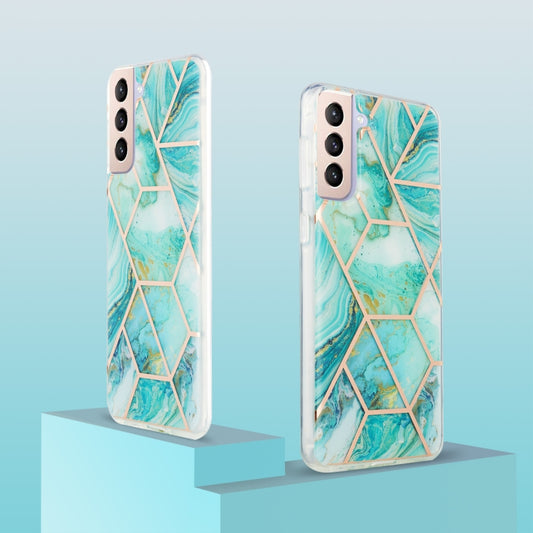 For Samsung Galaxy S21 Plus 5G 3D Electroplating Marble Pattern TPU Protective Case(Blue) - Galaxy S21+ 5G Cases by buy2fix | Online Shopping UK | buy2fix