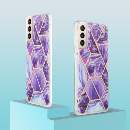 For Samsung Galaxy S21 Plus 5G 3D Electroplating Marble Pattern TPU Protective Case(Dark Purple) - Galaxy S21+ 5G Cases by buy2fix | Online Shopping UK | buy2fix