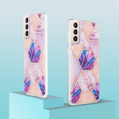 For Samsung Galaxy S21 Plus 5G 3D Electroplating Marble Pattern TPU Protective Case(Light Purple) - Galaxy S21+ 5G Cases by buy2fix | Online Shopping UK | buy2fix
