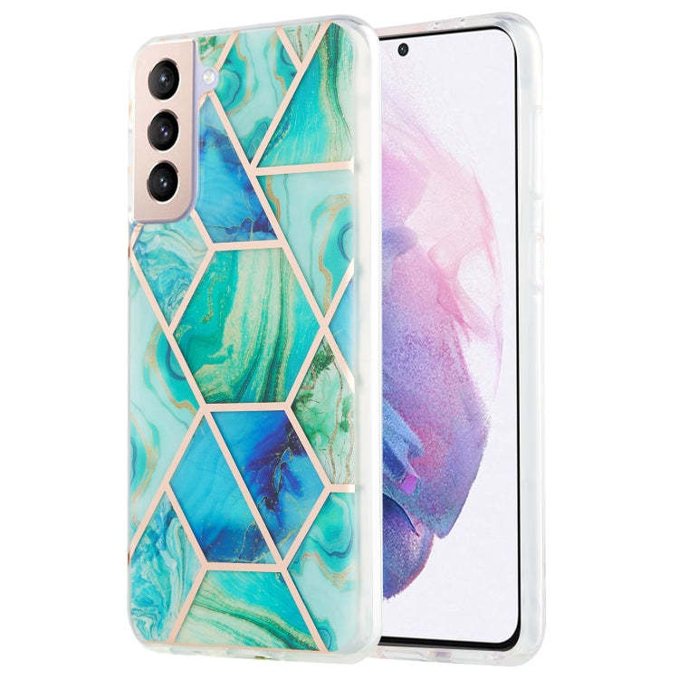 For Samsung Galaxy S21 Plus 5G 3D Electroplating Marble Pattern TPU Protective Case(Green) - Galaxy S21+ 5G Cases by buy2fix | Online Shopping UK | buy2fix