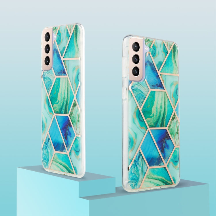 For Samsung Galaxy S21 Plus 5G 3D Electroplating Marble Pattern TPU Protective Case(Green) - Galaxy S21+ 5G Cases by buy2fix | Online Shopping UK | buy2fix
