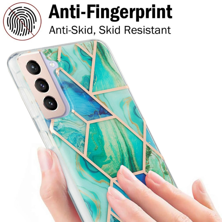For Samsung Galaxy S21 Plus 5G 3D Electroplating Marble Pattern TPU Protective Case(Green) - Galaxy S21+ 5G Cases by buy2fix | Online Shopping UK | buy2fix