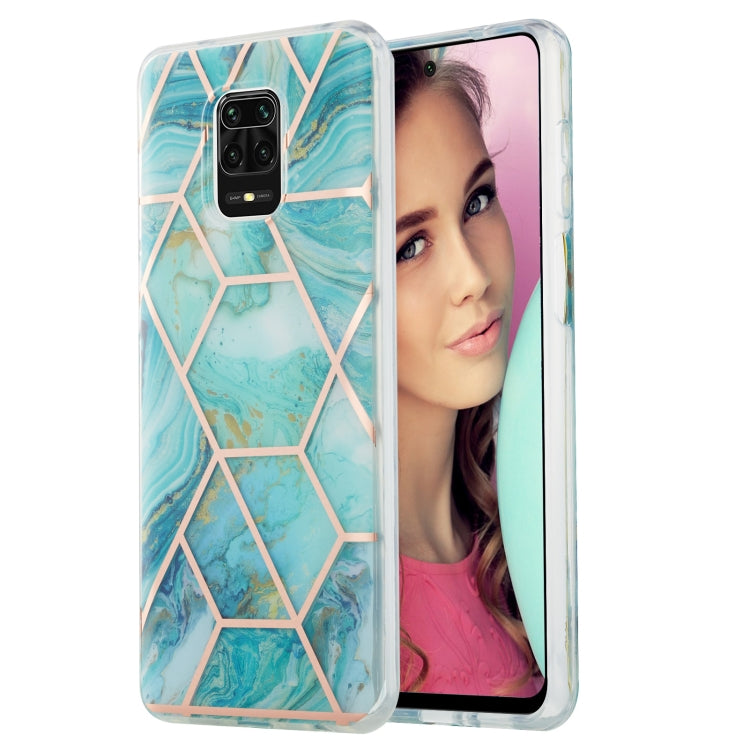 For Xiaomi Redmi Note 9S / 9 Pro / 9 Pro Max 3D Electroplating Marble Pattern TPU Protective Case(Blue) - Xiaomi Cases by buy2fix | Online Shopping UK | buy2fix