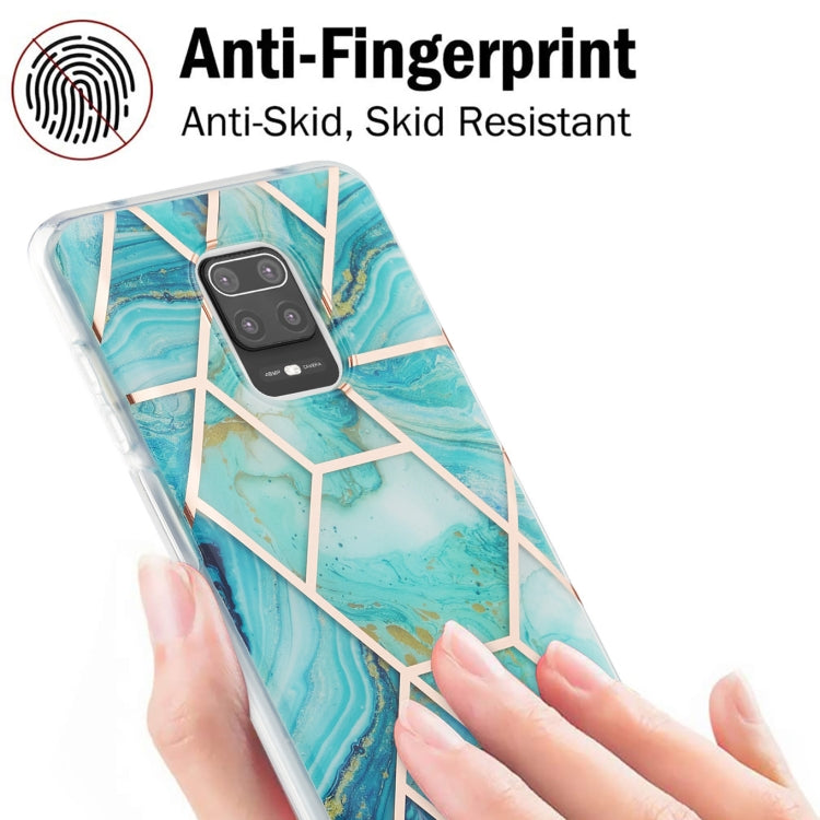 For Xiaomi Redmi Note 9S / 9 Pro / 9 Pro Max 3D Electroplating Marble Pattern TPU Protective Case(Blue) - Xiaomi Cases by buy2fix | Online Shopping UK | buy2fix