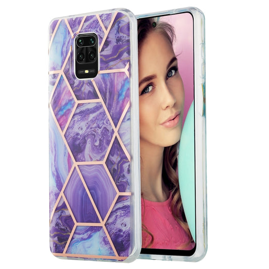 For Xiaomi Redmi Note 9S / 9 Pro / 9 Pro Max 3D Electroplating Marble Pattern TPU Protective Case(Dark Purple) - Xiaomi Cases by buy2fix | Online Shopping UK | buy2fix