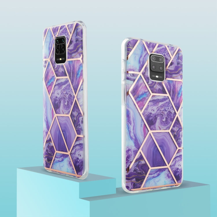 For Xiaomi Redmi Note 9S / 9 Pro / 9 Pro Max 3D Electroplating Marble Pattern TPU Protective Case(Dark Purple) - Xiaomi Cases by buy2fix | Online Shopping UK | buy2fix