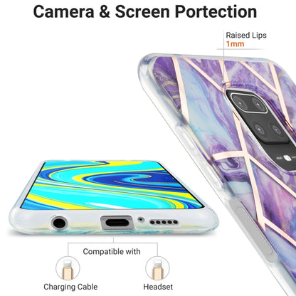 For Xiaomi Redmi Note 9S / 9 Pro / 9 Pro Max 3D Electroplating Marble Pattern TPU Protective Case(Dark Purple) - Xiaomi Cases by buy2fix | Online Shopping UK | buy2fix