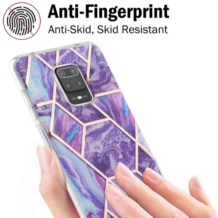 For Xiaomi Redmi Note 9S / 9 Pro / 9 Pro Max 3D Electroplating Marble Pattern TPU Protective Case(Dark Purple) - Xiaomi Cases by buy2fix | Online Shopping UK | buy2fix