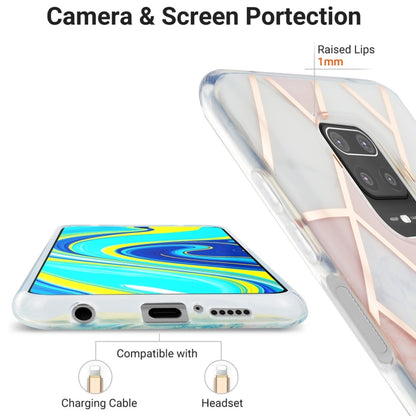 For Xiaomi Redmi Note 9S / 9 Pro / 9 Pro Max 3D Electroplating Marble Pattern TPU Protective Case(Pink White) by buy2fix