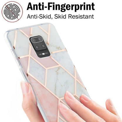 For Xiaomi Redmi Note 9S / 9 Pro / 9 Pro Max 3D Electroplating Marble Pattern TPU Protective Case(Pink White) by buy2fix