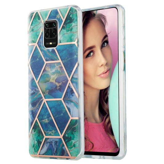 For Xiaomi Redmi Note 9S / 9 Pro / 9 Pro Max 3D Electroplating Marble Pattern TPU Protective Case(Blue Green) - Xiaomi Cases by buy2fix | Online Shopping UK | buy2fix