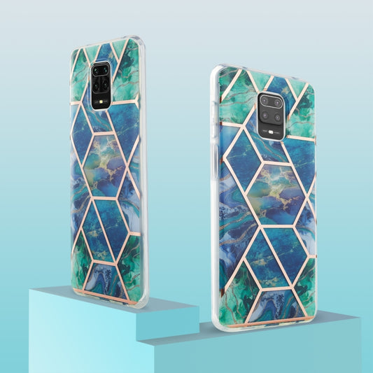 For Xiaomi Redmi Note 9S / 9 Pro / 9 Pro Max 3D Electroplating Marble Pattern TPU Protective Case(Blue Green) - Xiaomi Cases by buy2fix | Online Shopping UK | buy2fix