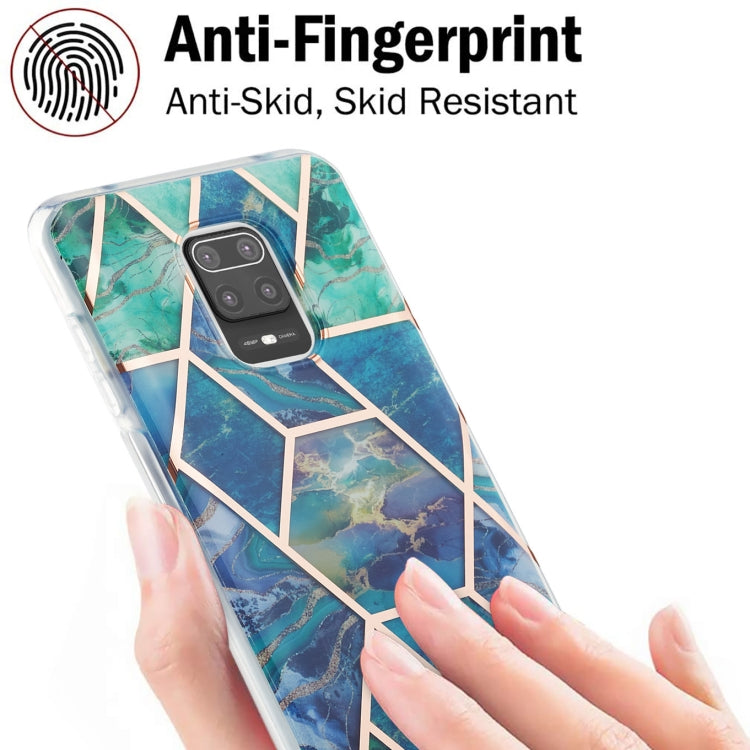 For Xiaomi Redmi Note 9S / 9 Pro / 9 Pro Max 3D Electroplating Marble Pattern TPU Protective Case(Blue Green) - Xiaomi Cases by buy2fix | Online Shopping UK | buy2fix