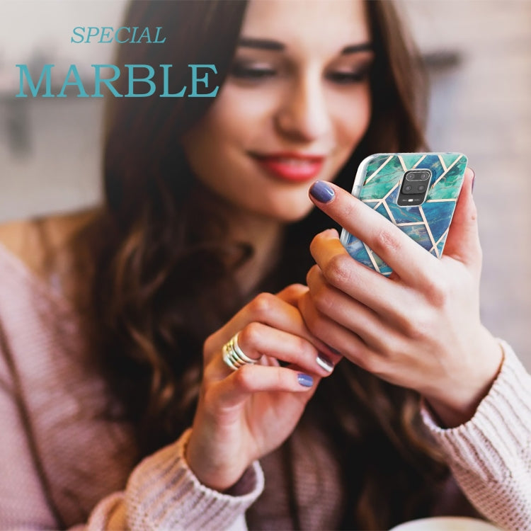 For Xiaomi Redmi Note 9S / 9 Pro / 9 Pro Max 3D Electroplating Marble Pattern TPU Protective Case(Blue Green) - Xiaomi Cases by buy2fix | Online Shopping UK | buy2fix