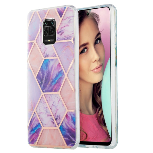 For Xiaomi Redmi Note 9S / 9 Pro / 9 Pro Max 3D Electroplating Marble Pattern TPU Protective Case(Light Purple) - Xiaomi Cases by buy2fix | Online Shopping UK | buy2fix