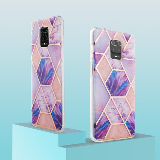 For Xiaomi Redmi Note 9S / 9 Pro / 9 Pro Max 3D Electroplating Marble Pattern TPU Protective Case(Light Purple) - Xiaomi Cases by buy2fix | Online Shopping UK | buy2fix
