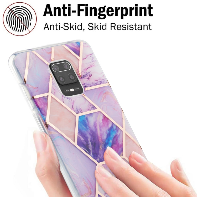 For Xiaomi Redmi Note 9S / 9 Pro / 9 Pro Max 3D Electroplating Marble Pattern TPU Protective Case(Light Purple) - Xiaomi Cases by buy2fix | Online Shopping UK | buy2fix