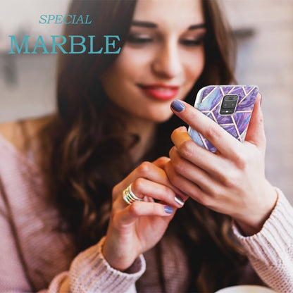 For Xiaomi Redmi Note 9S / 9 Pro / 9 Pro Max 3D Electroplating Marble Pattern TPU Protective Case(Light Purple) - Xiaomi Cases by buy2fix | Online Shopping UK | buy2fix