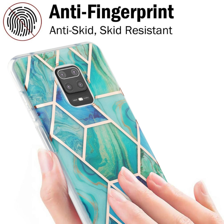For Xiaomi Redmi Note 9S / 9 Pro / 9 Pro Max 3D Electroplating Marble Pattern TPU Protective Case(Green) - Xiaomi Cases by buy2fix | Online Shopping UK | buy2fix