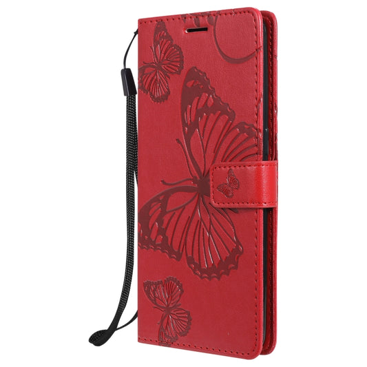 For OnePlus Nord N10 5G 3D Butterflies Embossing Pattern Horizontal Flip Leather Case with Holder & Card Slot & Wallet(Red) - OnePlus Cases by buy2fix | Online Shopping UK | buy2fix