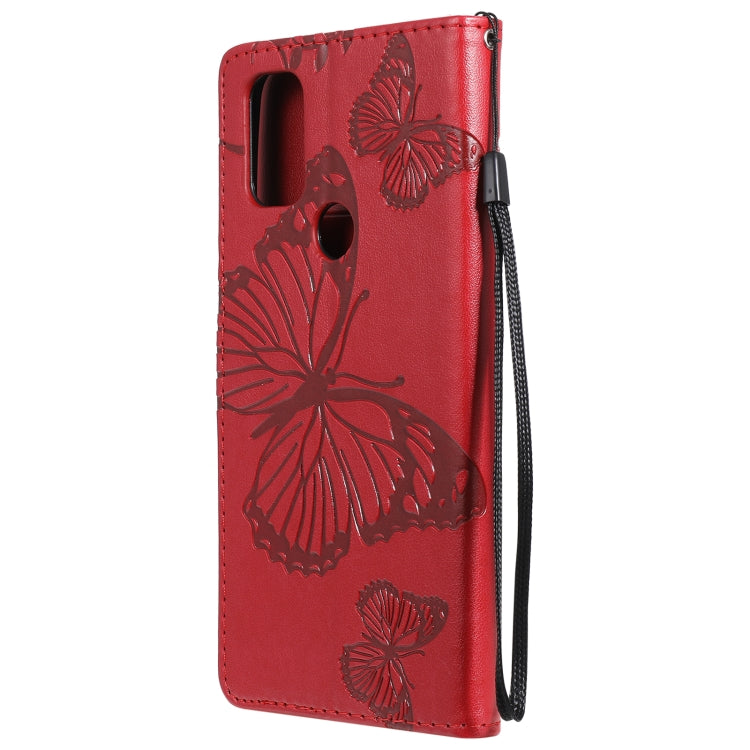 For OnePlus Nord N10 5G 3D Butterflies Embossing Pattern Horizontal Flip Leather Case with Holder & Card Slot & Wallet(Red) - OnePlus Cases by buy2fix | Online Shopping UK | buy2fix
