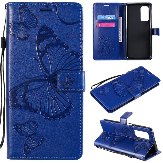 For Xiaomi Mi 10T / Mi 10T Pro 3D Butterflies Embossing Pattern Horizontal Flip Leather Case with Holder & Card Slot & Wallet(Blue) - Xiaomi Cases by buy2fix | Online Shopping UK | buy2fix