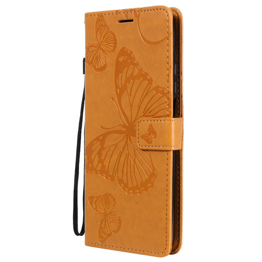 For Xiaomi Mi 10T / Mi 10T Pro 3D Butterflies Embossing Pattern Horizontal Flip Leather Case with Holder & Card Slot & Wallet(Yellow) - Xiaomi Cases by buy2fix | Online Shopping UK | buy2fix