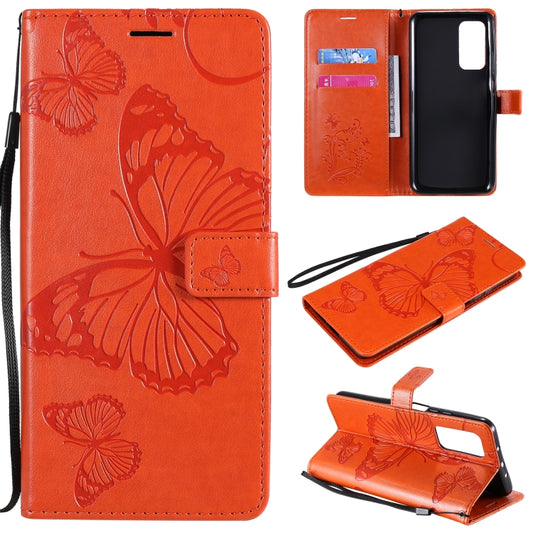 For Xiaomi Mi 10T / Mi 10T Pro 3D Butterflies Embossing Pattern Horizontal Flip Leather Case with Holder & Card Slot & Wallet(Orange) - Xiaomi Cases by buy2fix | Online Shopping UK | buy2fix