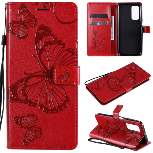 For Xiaomi Mi 10T / Mi 10T Pro 3D Butterflies Embossing Pattern Horizontal Flip Leather Case with Holder & Card Slot & Wallet(Red) - Xiaomi Cases by buy2fix | Online Shopping UK | buy2fix