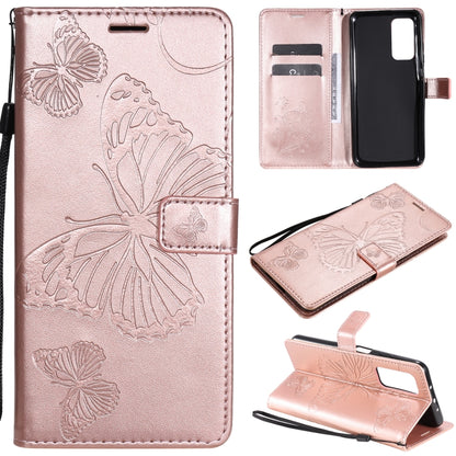 For Xiaomi Mi 10T / Mi 10T Pro 3D Butterflies Embossing Pattern Horizontal Flip Leather Case with Holder & Card Slot & Wallet(Rose Gold) - Xiaomi Cases by buy2fix | Online Shopping UK | buy2fix