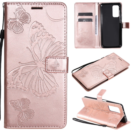 For Xiaomi Mi 10T / Mi 10T Pro 3D Butterflies Embossing Pattern Horizontal Flip Leather Case with Holder & Card Slot & Wallet(Rose Gold) - Xiaomi Cases by buy2fix | Online Shopping UK | buy2fix