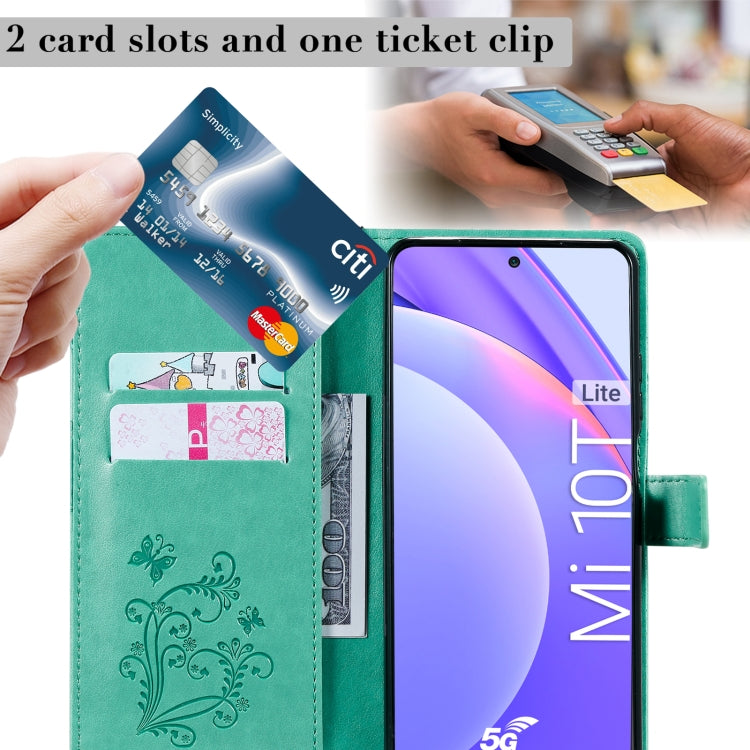 For Xiaomi Mi 10T Lite 3D Butterflies Embossing Pattern Horizontal Flip Leather Case with Holder & Card Slot & Wallet(Green) - Xiaomi Cases by buy2fix | Online Shopping UK | buy2fix
