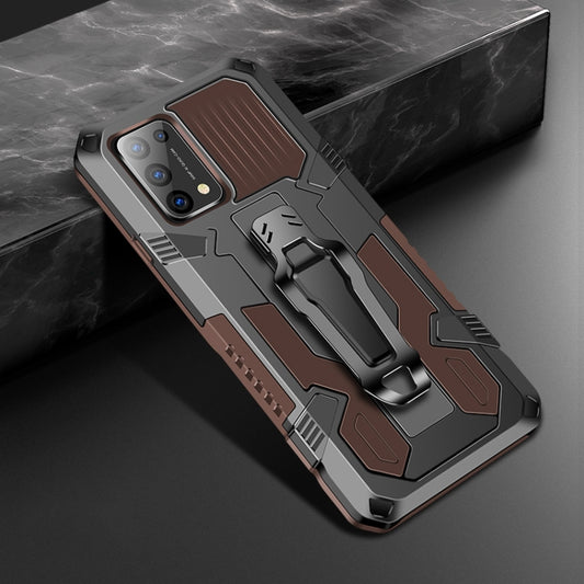 For OPPO Reno5 5G Machine Armor Warrior Shockproof PC + TPU Protective Case(Coffee) - OPPO Cases by buy2fix | Online Shopping UK | buy2fix
